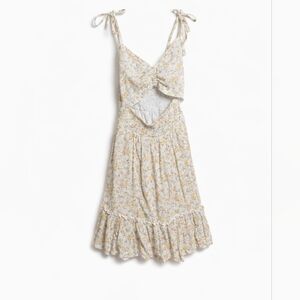 Hollister Floral Smocked Tie-Shoulder Cutout Dress – Size M